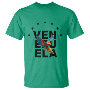 Venezuela Pride Flying Macaw T Shirt Ara Macao Guacamaya Venezuelan Pride Tropical Bird TS02 Irish Green Print Your Wear