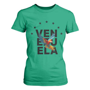 Venezuela Pride Flying Macaw T Shirt For Women Ara Macao Guacamaya Venezuelan Pride Tropical Bird TS02 Irish Green Print Your Wear