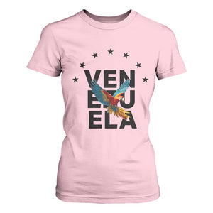Venezuela Pride Flying Macaw T Shirt For Women Ara Macao Guacamaya Venezuelan Pride Tropical Bird TS02 Light Pink Print Your Wear