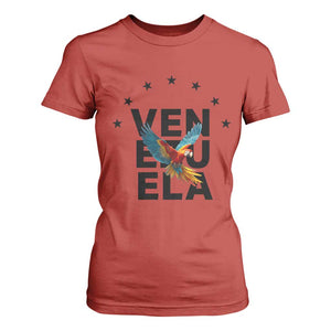 Venezuela Pride Flying Macaw T Shirt For Women Ara Macao Guacamaya Venezuelan Pride Tropical Bird TS02 Red Print Your Wear