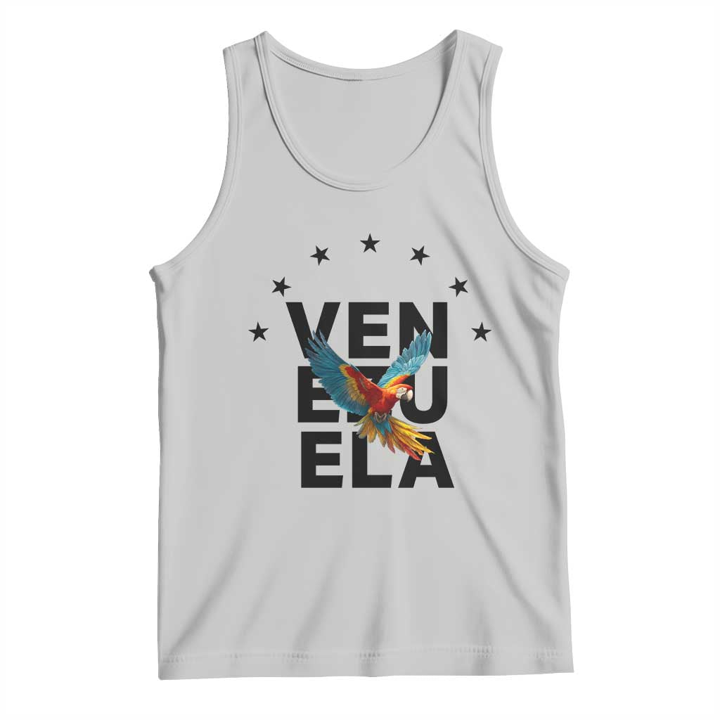 Venezuela Pride Flying Macaw Tank Top Ara Macao Guacamaya Venezuelan Pride Tropical Bird TS02 Ash Print Your Wear