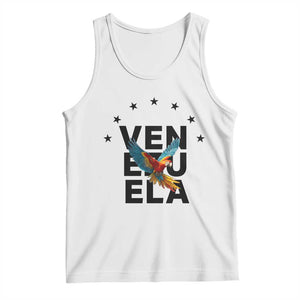 Venezuela Pride Flying Macaw Tank Top Ara Macao Guacamaya Venezuelan Pride Tropical Bird TS02 White Print Your Wear