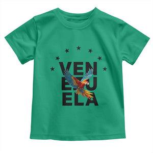 Venezuela Pride Flying Macaw Toddler T Shirt Ara Macao Guacamaya Venezuelan Pride Tropical Bird TS02 Irish Green Print Your Wear