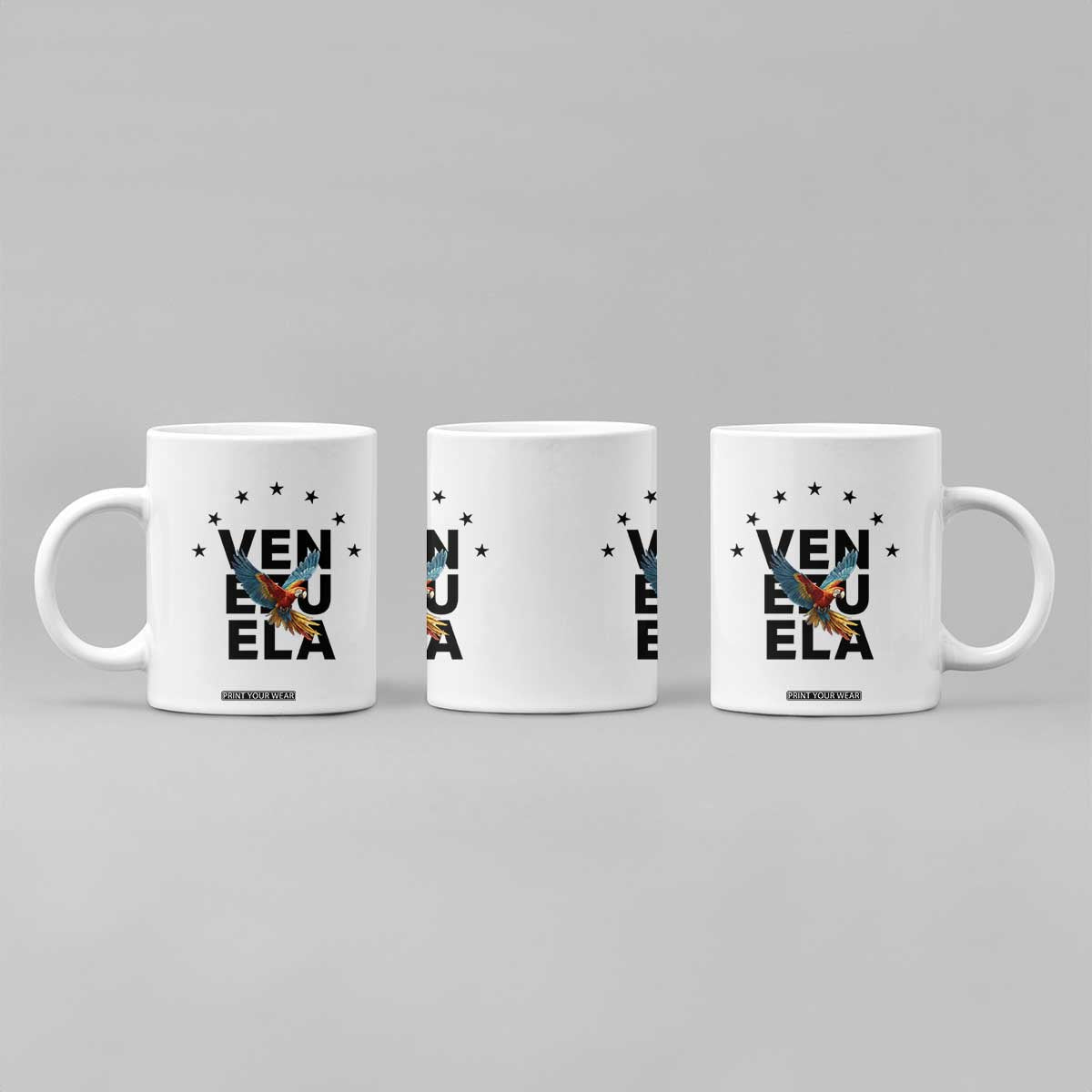 Venezuela Pride Flying Macaw Coffee Mug Ara Macao Guacamaya Venezuelan Pride Tropical Bird TS02 Print Your Wear