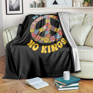 No Wars No Ice No Kings Retro Flower Throw Blanket Hippie Floral Peace Sign Social Justice Anti War Protest TS02 Print Your Wear