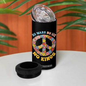 No Wars No Ice No Kings Retro Flower 4 in 1 Can Cooler Tumbler Hippie Floral Peace Sign Social Justice Anti War Protest TS02 Print Your Wear