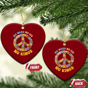 No Wars No Ice No Kings Retro Flower Ceramic Ornament Hippie Floral Peace Sign Social Justice Anti War Protest TS02 Print Your Wear