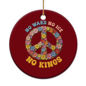 No Wars No Ice No Kings Retro Flower Ceramic Ornament Hippie Floral Peace Sign Social Justice Anti War Protest TS02 1pc Red Print Your Wear
