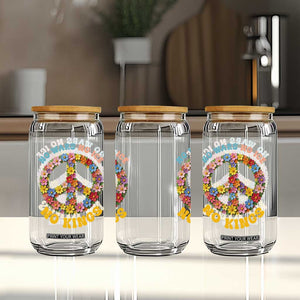 No Wars No Ice No Kings Retro Flower Glass Can Hippie Floral Peace Sign Social Justice Anti War Protest TS02 Print Your Wear