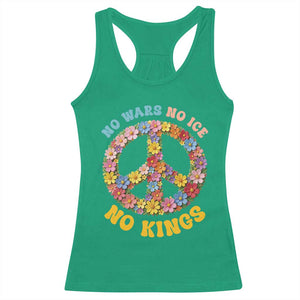 No Wars No Ice No Kings Retro Flower Racerback Tank Top Hippie Floral Peace Sign Social Justice Anti War Protest TS02 Irish Green Print Your Wear