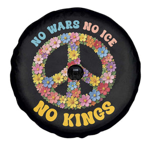 No Wars No Ice No Kings Retro Flower Spare Tire Cover Hippie Floral Peace Sign Social Justice Anti War Protest TS02 Print Your Wear