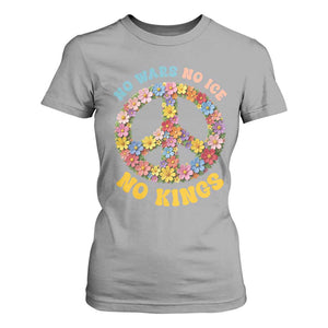 No Wars No Ice No Kings Retro Flower T Shirt For Women Hippie Floral Peace Sign Social Justice Anti War Protest TS02 Sport Gray Print Your Wear