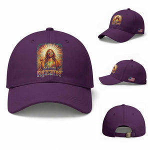 Funny Christian Easter He Is Rizzin Baseball Cap Trendy Jesus Humor with Sunglasses Faith Based Meme Gift