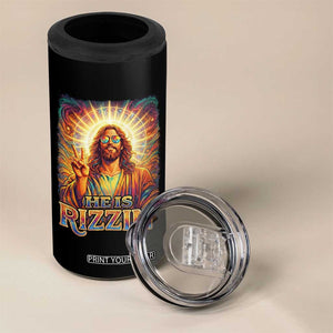 Funny Christian Easter He Is Rizzin 4 in 1 Can Cooler Tumbler Trendy Jesus Humor with Sunglasses Faith Based Meme Gift TS02 Print Your Wear