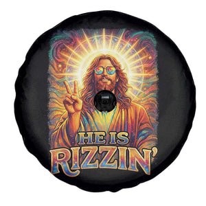 Funny Christian Easter He Is Rizzin Spare Tire Cover Trendy Jesus Humor with Sunglasses Faith Based Meme Gift TS02 Print Your Wear