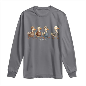 Funny Christian Psalm 23:6 Duck Pun Long Sleeve Shirt Surely Goodness and Mercy Cute Bible Humor Gift TS02 Charcoal Print Your Wear