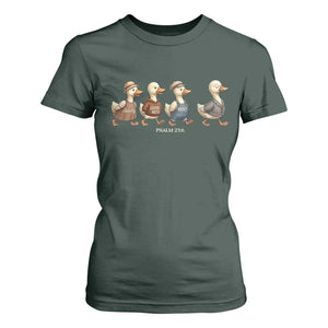 Funny Christian Psalm 23:6 Duck Pun T Shirt For Women Surely Goodness and Mercy Cute Bible Humor Gift TS02 Dark Forest Green Print Your Wear