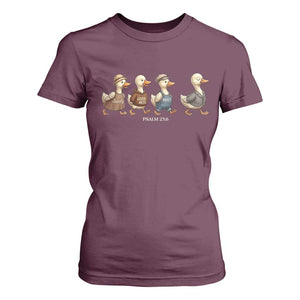 Funny Christian Psalm 23:6 Duck Pun T Shirt For Women Surely Goodness and Mercy Cute Bible Humor Gift TS02 Maroon Print Your Wear
