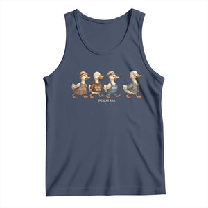 Funny Christian Psalm 23:6 Duck Pun Tank Top Surely Goodness and Mercy Cute Bible Humor Gift TS02 Navy Print Your Wear