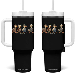 Funny Christian Psalm 23:6 Duck Pun Tumbler With Handle Surely Goodness and Mercy Cute Bible Humor Gift TS02 One Size: 40 oz Black Print Your Wear