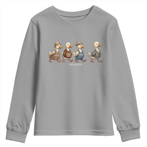 Funny Christian Psalm 23:6 Duck Pun Youth Sweatshirt Surely Goodness and Mercy Cute Bible Humor Gift TS02 Sport Gray Print Your Wear