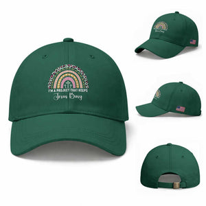 I am a Project That Keeps Jesus Busy Rainbow Cross Baseball Cap Cute Christian Faith Humor