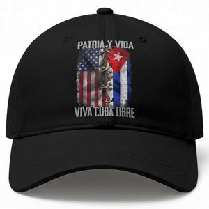 Patria y Vida Cuba Libre Freedom Baseball Cap Cuban Pride Independence USA Cuba Flag