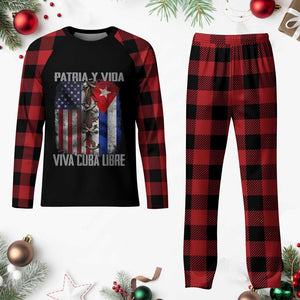 Patria y Vida Cuba Libre Freedom Plaid Pajama Set Cuban Pride Independence USA Cuba Flag TS02 Buffalo Plaid Print Your Wear