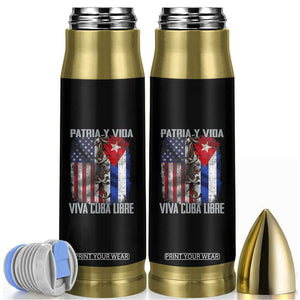 Patria y Vida Cuba Libre Freedom Bullet Tumbler Cuban Pride Independence USA Cuba Flag TS02 Black Print Your Wear