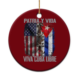 Patria y Vida Cuba Libre Freedom Ceramic Ornament Cuban Pride Independence USA Cuba Flag TS02 1pc Red Print Your Wear