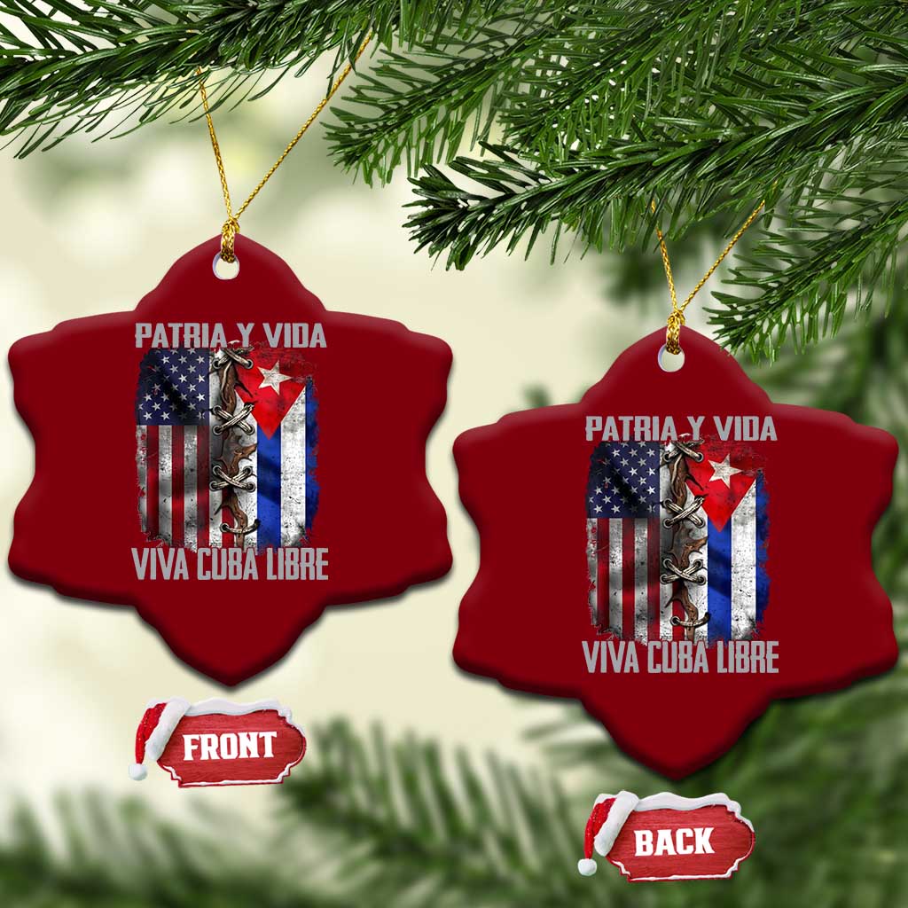 Patria y Vida Cuba Libre Freedom Ceramic Ornament Cuban Pride Independence USA Cuba Flag TS02 Print Your Wear