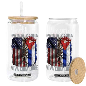 Patria y Vida Cuba Libre Freedom Glass Can Cuban Pride Independence USA Cuba Flag TS02 Print Your Wear