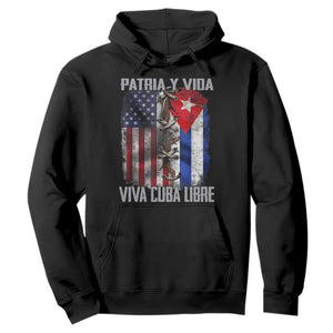 Patria y Vida Cuba Libre Freedom Hoodie Cuban Pride Independence USA Cuba Flag TS02 Black Print Your Wear