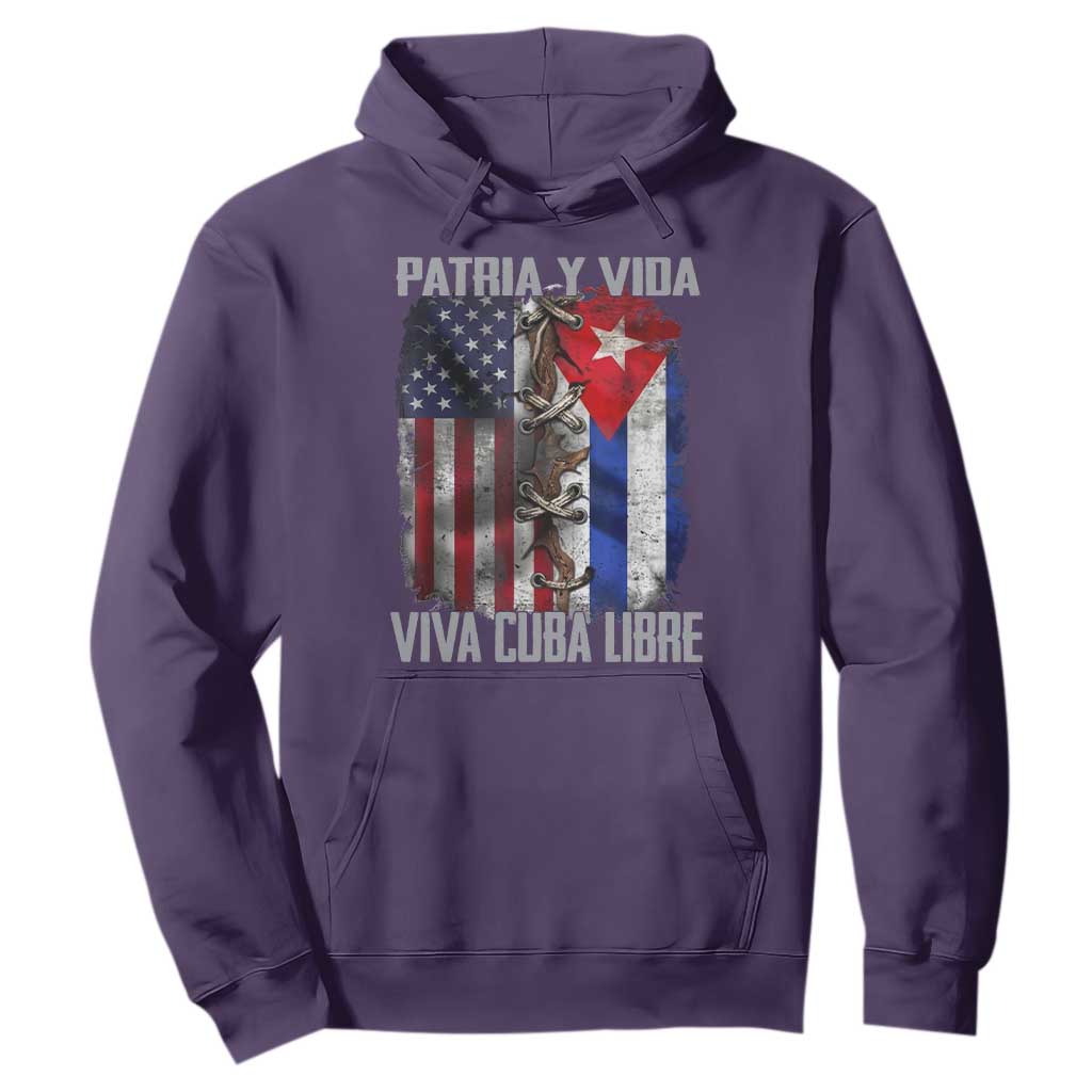 Patria y Vida Cuba Libre Freedom Hoodie Cuban Pride Independence USA Cuba Flag TS02 Purple Print Your Wear
