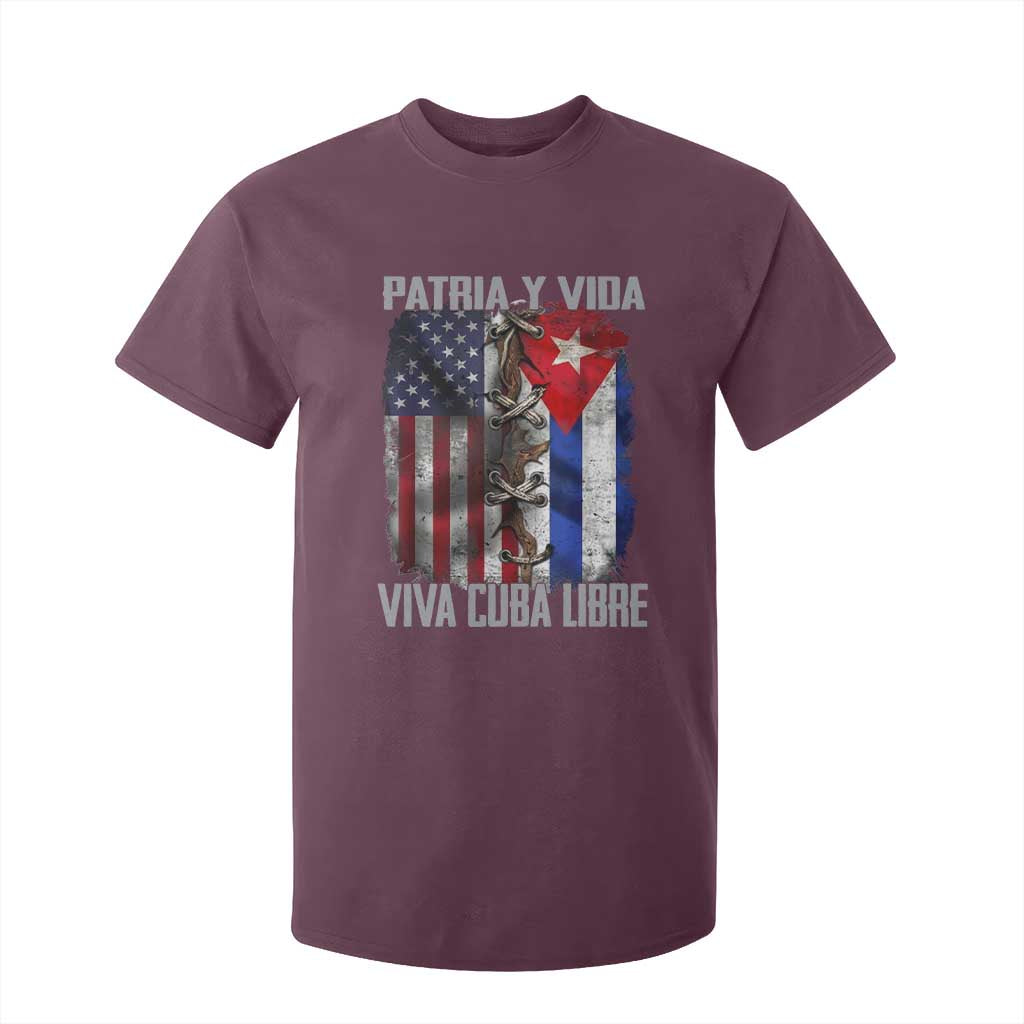 Patria y Vida Cuba Libre Freedom T Shirt For Kid Cuban Pride Independence USA Cuba Flag TS02 Maroon Print Your Wear