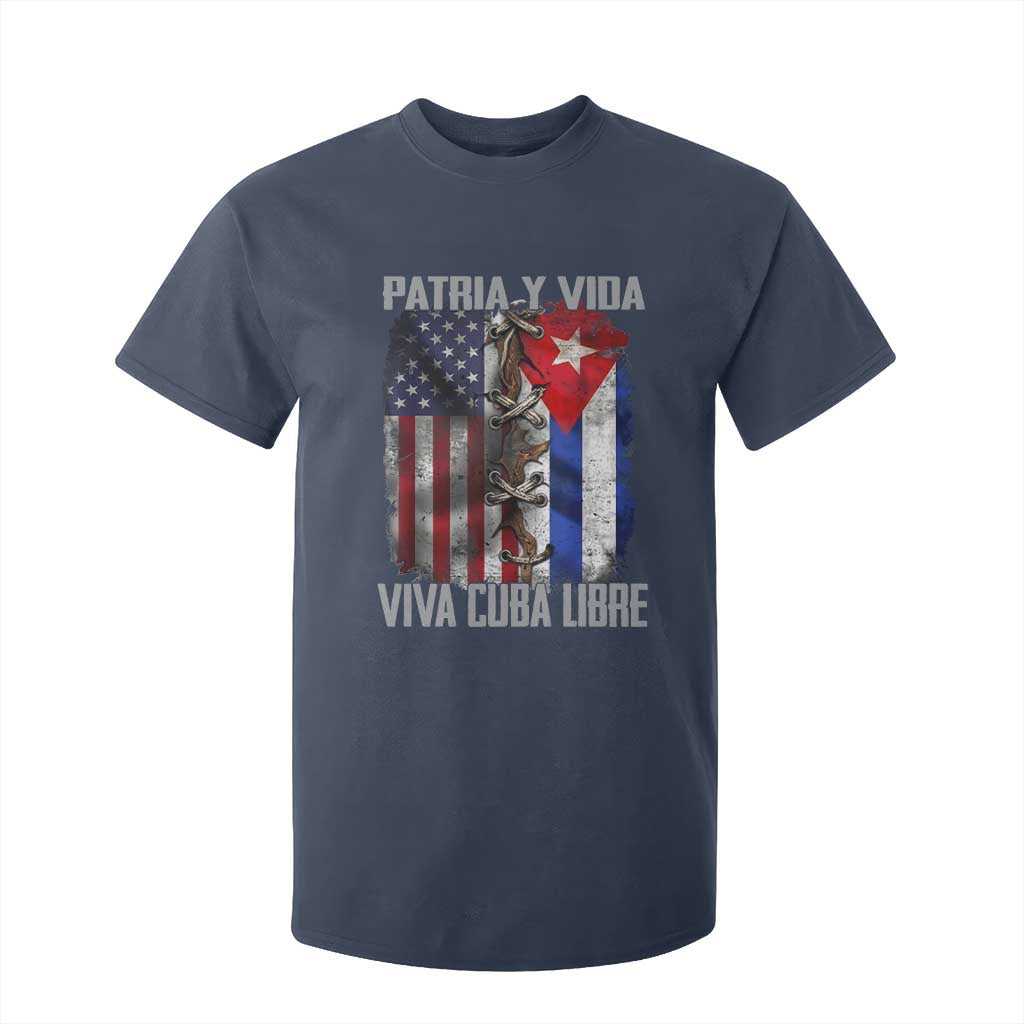 Patria y Vida Cuba Libre Freedom T Shirt For Kid Cuban Pride Independence USA Cuba Flag TS02 Navy Print Your Wear