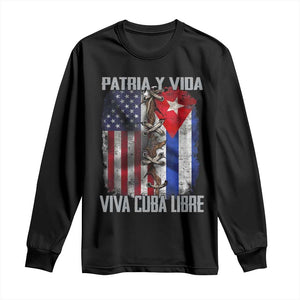 Patria y Vida Cuba Libre Freedom Long Sleeve Shirt Cuban Pride Independence USA Cuba Flag TS02 Black Print Your Wear