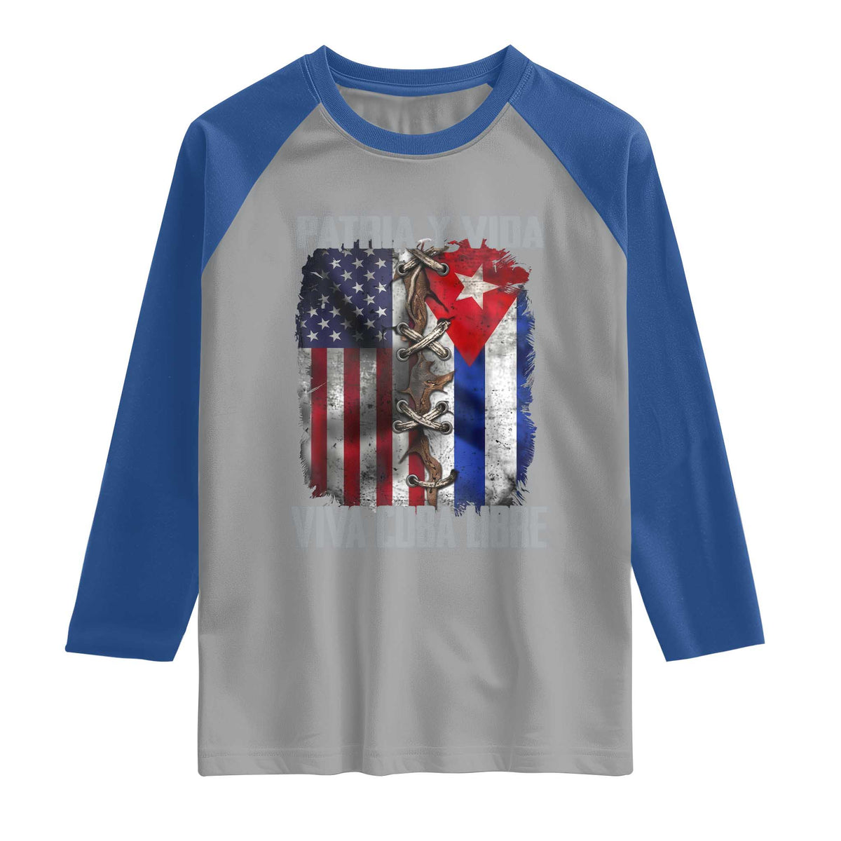 Patria y Vida Cuba Libre Freedom Raglan Shirt Cuban Pride Independence USA Cuba Flag TS02 Sport Gray Royal Print Your Wear
