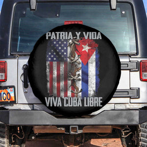 Patria y Vida Cuba Libre Freedom Spare Tire Cover Cuban Pride Independence USA Cuba Flag TS02 No hole Black Print Your Wear