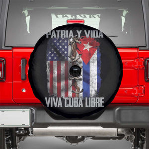 Patria y Vida Cuba Libre Freedom Spare Tire Cover Cuban Pride Independence USA Cuba Flag TS02 Black Print Your Wear
