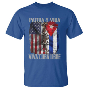 Patria y Vida Cuba Libre Freedom T Shirt - Cuban Pride Independence USA Cuba Flag TS02 Royal Blue Print Your Wear