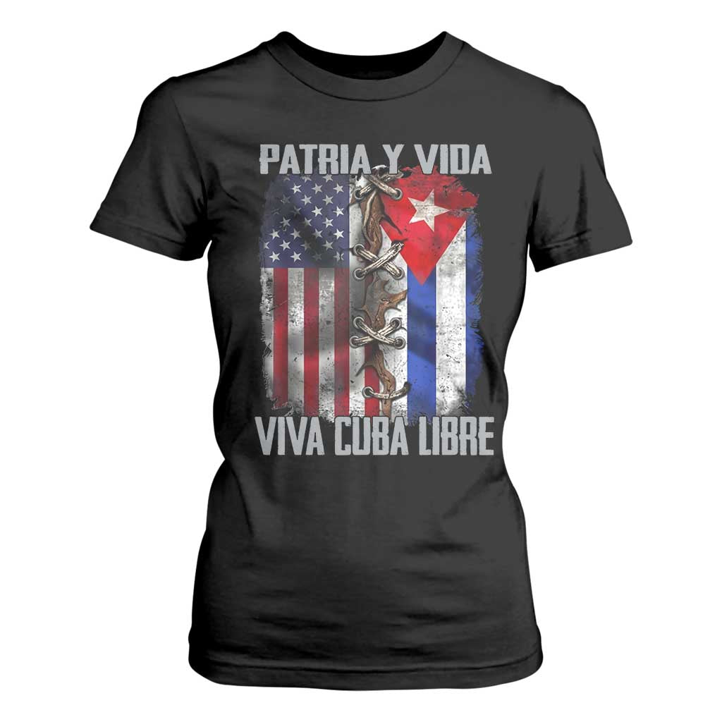 Patria y Vida Cuba Libre Freedom T Shirt For Women Cuban Pride Independence USA Cuba Flag TS02 Black Print Your Wear