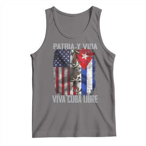 Patria y Vida Cuba Libre Freedom Tank Top Cuban Pride Independence USA Cuba Flag TS02 Deep Heather Print Your Wear