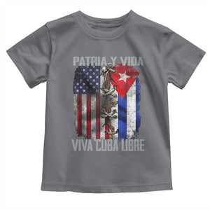 Patria y Vida Cuba Libre Freedom Toddler T Shirt Cuban Pride Independence USA Cuba Flag TS02 Charcoal Print Your Wear