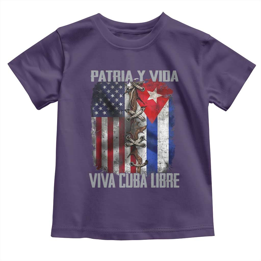Patria y Vida Cuba Libre Freedom Toddler T Shirt Cuban Pride Independence USA Cuba Flag TS02 Purple Print Your Wear