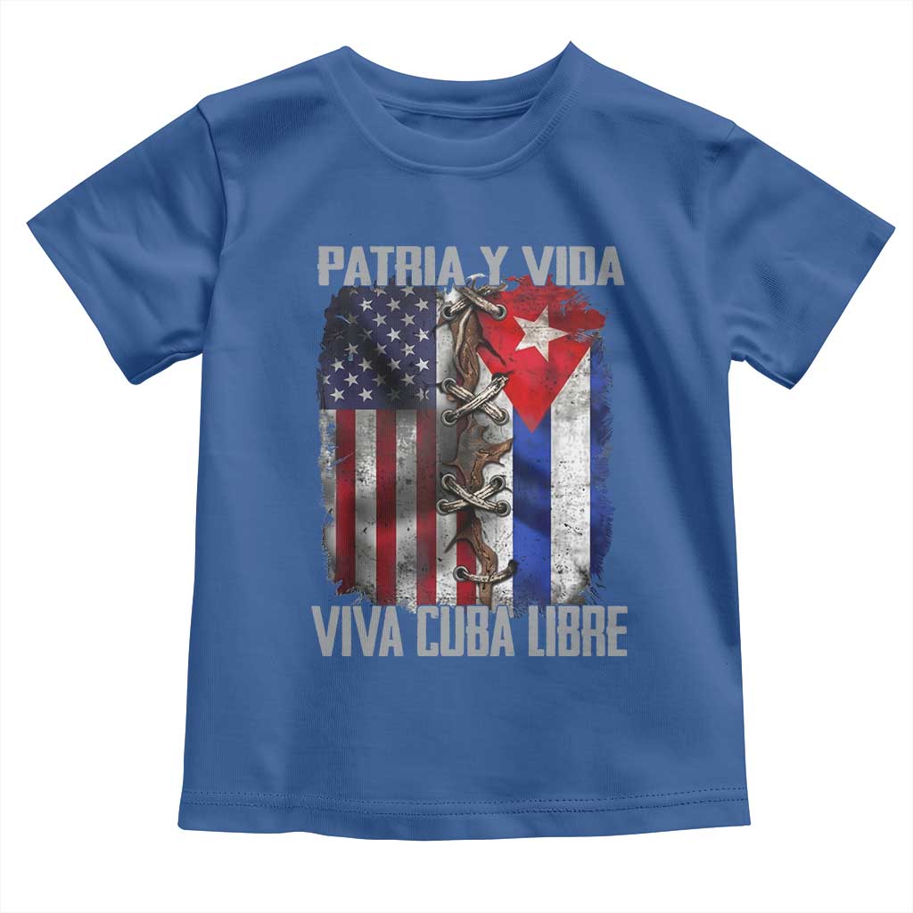 Patria y Vida Cuba Libre Freedom Toddler T Shirt Cuban Pride Independence USA Cuba Flag TS02 Royal Blue Print Your Wear