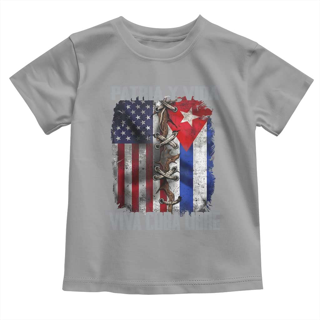 Patria y Vida Cuba Libre Freedom Toddler T Shirt Cuban Pride Independence USA Cuba Flag TS02 Sport Gray Print Your Wear
