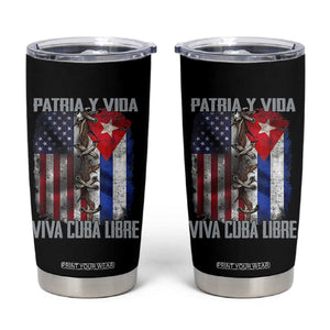 Patria y Vida Cuba Libre Freedom Tumbler Cup Cuban Pride Independence USA Cuba Flag TS02 Black Print Your Wear