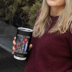 Patria y Vida Cuba Libre Freedom Tumbler Cup Cuban Pride Independence USA Cuba Flag TS02 Print Your Wear