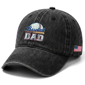 Baseball Dad Washed Cotton Baseball Cap Baseball Sport Lovers For Father's Day TS02 Print Your Wear
